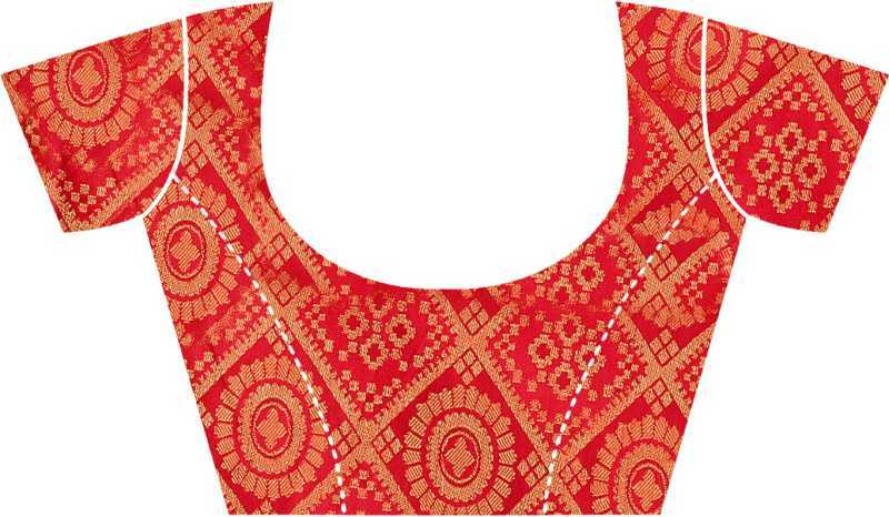 Bandhini Saree - Art Silk, Unstitched Silk Blouse, Green Color | Hand Embroidery, Printed Pattern, Jacquard Lace Borders, Festive Wear