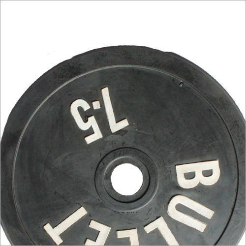 Rubber Bumper Plate - Rubber Material, Weights 2.5, 5, 7.5, 10 Kg, Black Color, Round Shape | Durable, Manual Operation For Muscle Gain And Gym Use