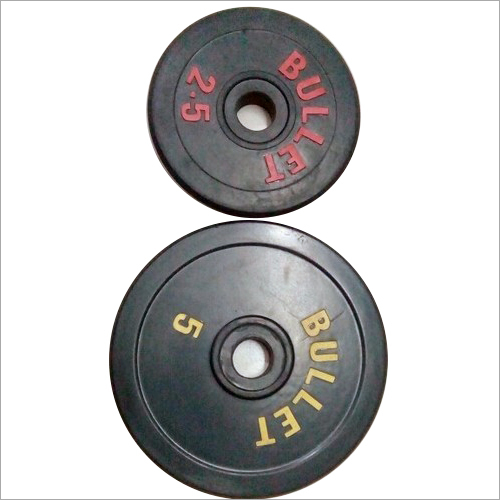 Rubber Bumper Plate - Rubber Material, Weights 2.5, 5, 7.5, 10 Kg, Black Color, Round Shape | Durable, Manual Operation For Muscle Gain And Gym Use