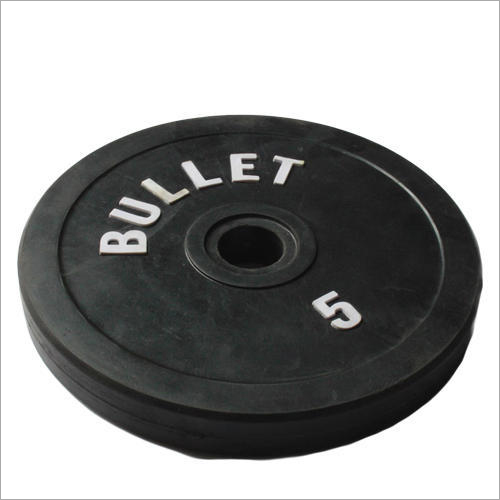 Rubber Plate - 5 Kg Durable Black Round Design | Ideal For Muscle Gain & Weight Lifting