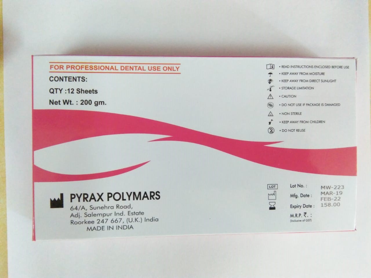Dental Modelling Wax - Hydrocarbon Blend, 200 Gms | Ideal For Denture Bases And Occlusal Registration, Non-disposable, Portable Design