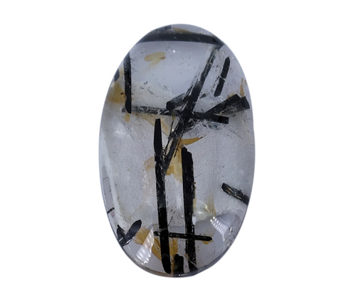 Healing Black Rutile Gemstone - 19 Gms Natural Stone, Free Size, Deep Black Color, Oiled Treatment
