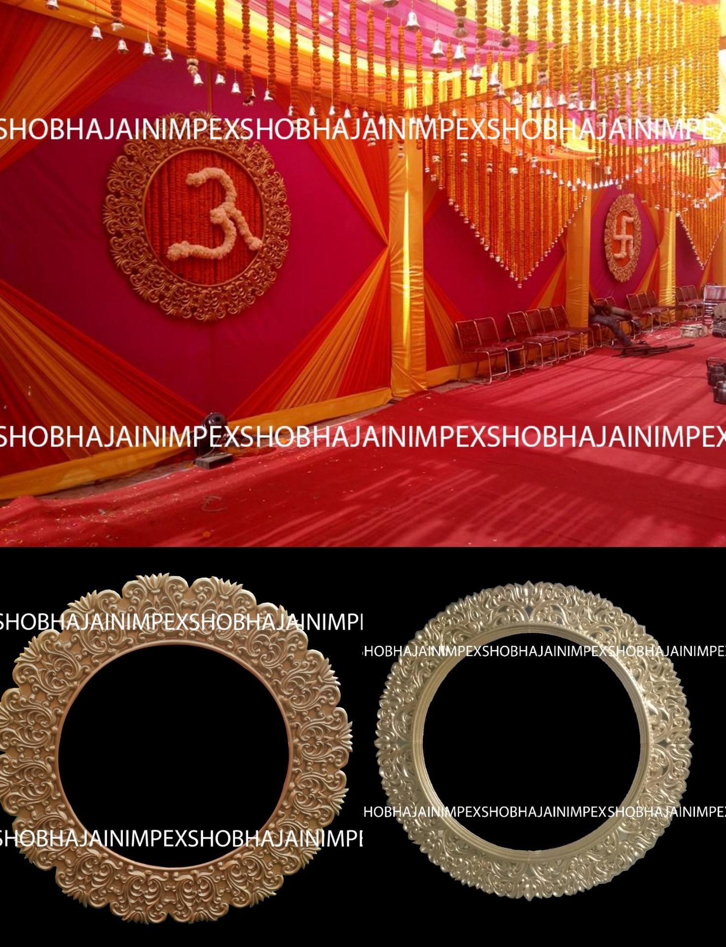Traditional Asian Wedding Fiber Frame - Color: Golden