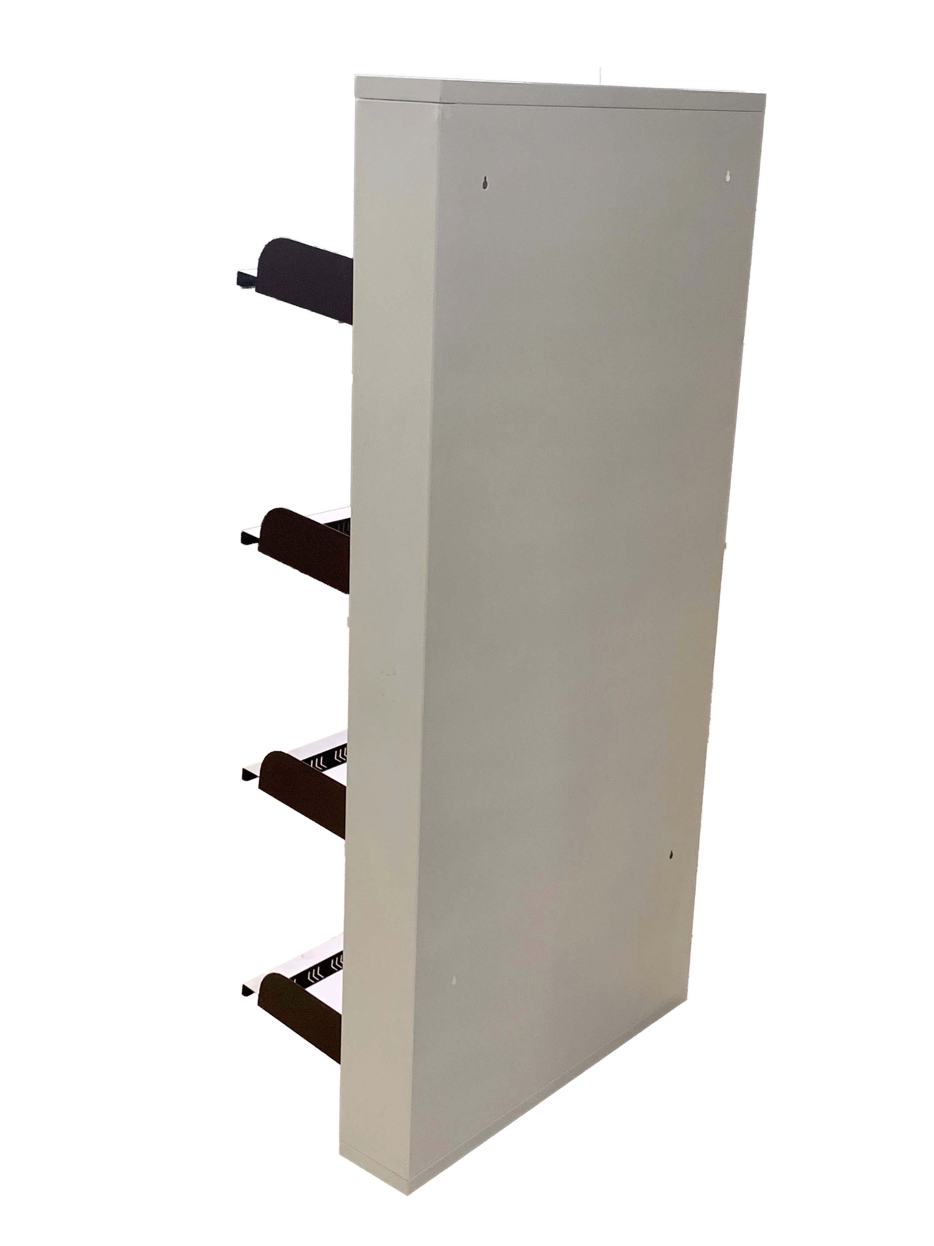 Powder Coated Iron Wall Mounted Shoe Rack - 59x28x5 Inches, Brown Finish, 4 Individually Operable Shelves For 16 Pairs Of Shoes, Durable Compact Design, 5-year Warranty