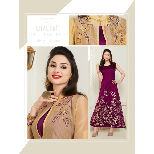 Available In Multicolor Ladies Floor Length Kurti