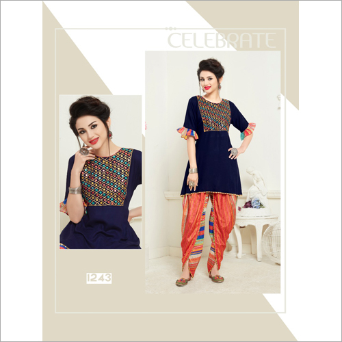 Available In Multicolor Ladies Fancy Dhoti Kurti Set
