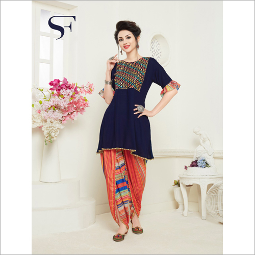 Available In Multicolor Ladies Fancy Dhoti Kurti Set