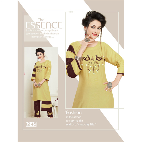Available In Multicolor Ladies Fancy Kurti With Pant