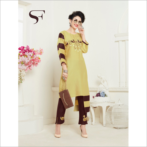 Available In Multicolor Ladies Fancy Kurti With Pant