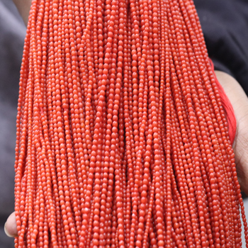 Natural Italian Red Coral Beads 2-4 Mm - Red Coral Material, Round Shape, 1000 Grams Weight | Mars Gemstone For Aries & Scorpio, Enhances Love Life