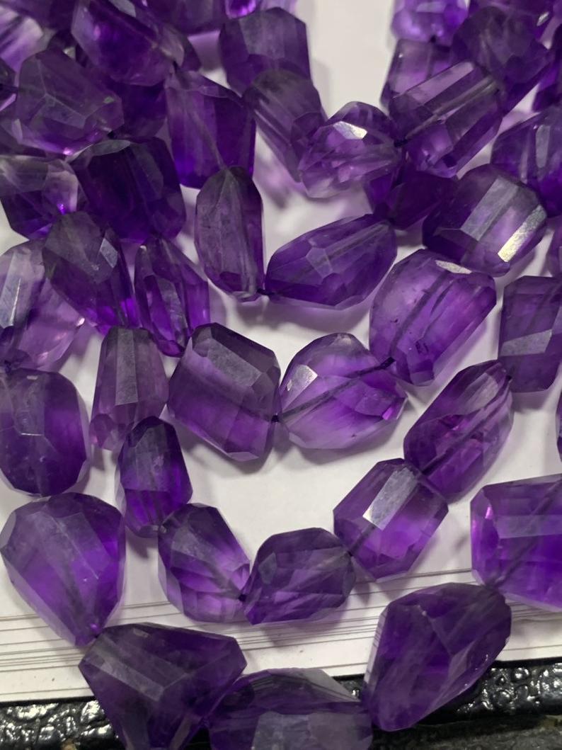 Aaa Grade Amethyst Nuggets - 16 Inch Strand 9-12mm Natural Gemstone With Laser Cut Finish
