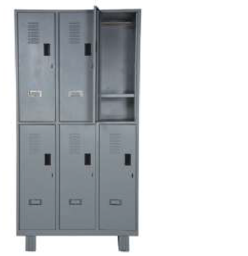 मशीन ने पैड लॉक के साथ 6 डोर लॉकर बनाया