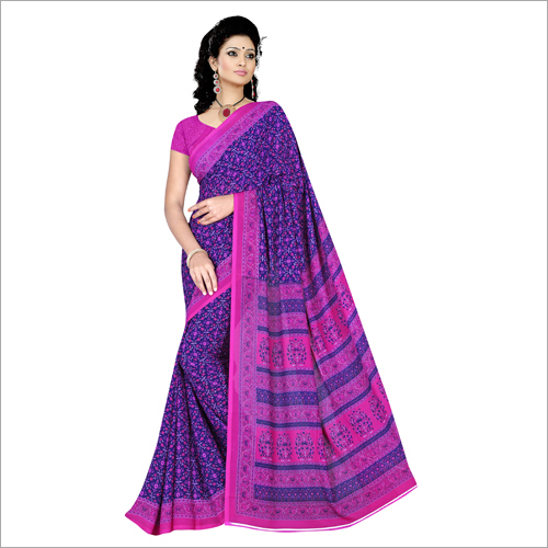 Available In Different Color Office Crepe Saree