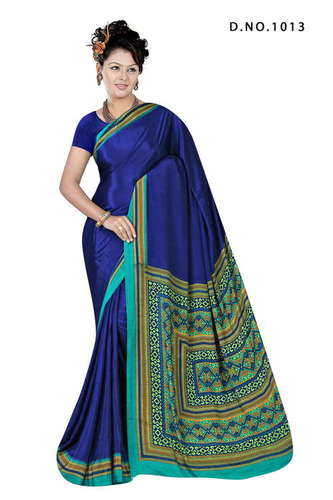 Indian Office Saree - Crepe Material, Printed Pattern | Available in Diverse Colors