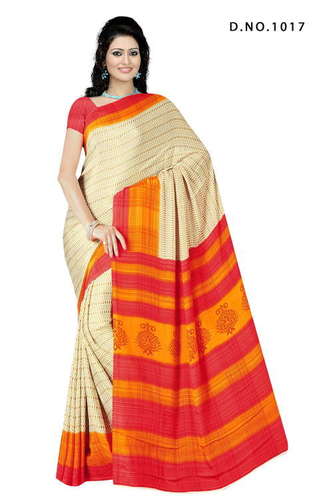 Formal Wear Saree - Crepe Fabric, Available in Various Colors | Suitable for Rainy, Summer, and Winter Seasons