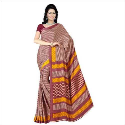 Available In Different Color Ladies Office Uniform Saree
