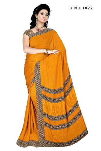 Receptionist Office Saree - Crepe Fabric, Vibrant Colors Available | Suitable for Rainy, Spring, Summer, and Winter Seasons