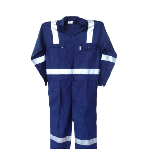 Industrial Boiler Suit - Cotton Material, Navy Blue Color | Durable Protection for Male Wearers