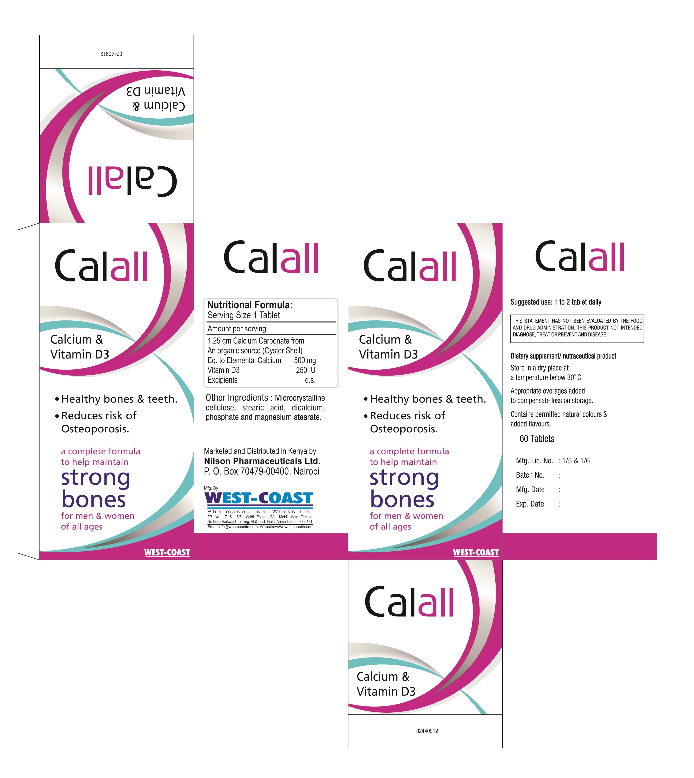 Calcium & Vitamin D3 Dosage Form: Tablet