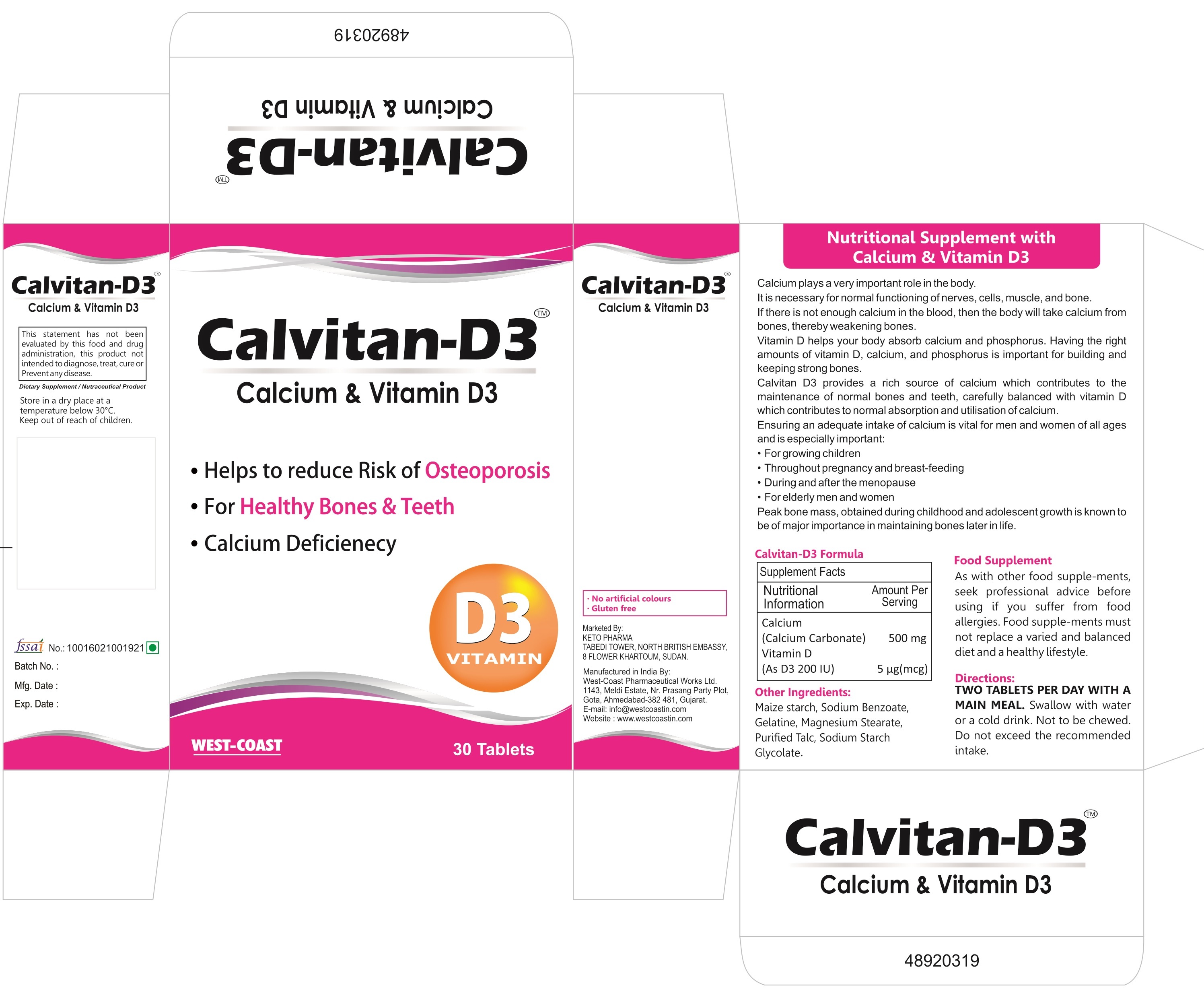 Calcium & Vitamin D3 Dosage Form: Tablet