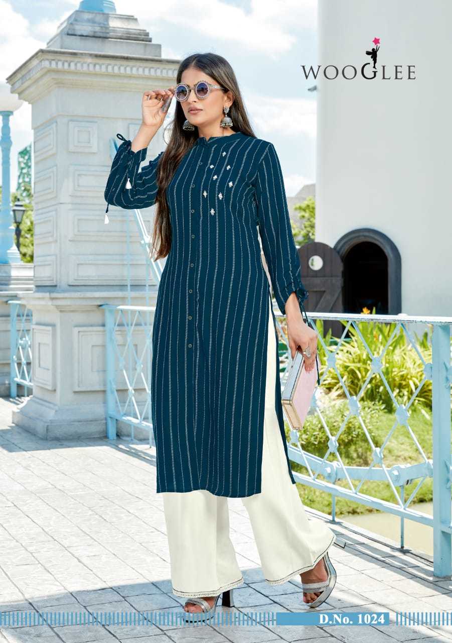 Dry Cleaning Rayon Kurti Palazzo Set