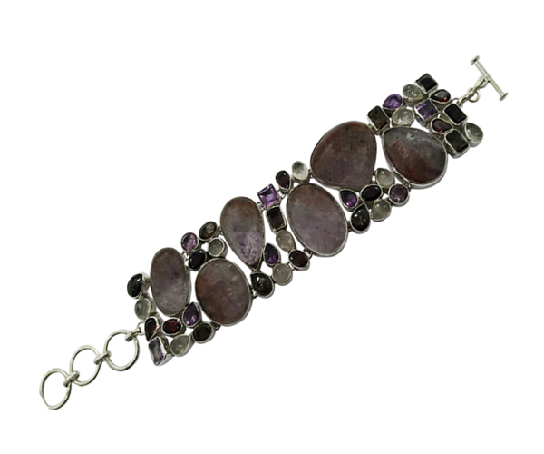 Fashion Fancy Multi Stone 925 Silver Bracelet
