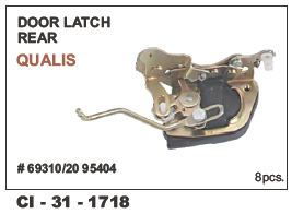 Door Latch Rear Qualis LH/RH - Durable Metal Design | 4 Wheeler Compatibility, Warranty Included for Enhanced Reliability