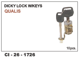 Dicky Lock w/Keys Qualis - Durable Metal Design for 4-Wheelers | Includes Warranty for Peace of Mind and Secure Locking Mechanism