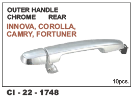 Outer Handle Chrome Rear Innova, Corolla, Camry, Fortuner - Durable Chrome Finish | Vehicle Type: 4 Wheeler, Warranty Included