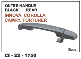 Outer Handle - Durable Plastic, Matte Black Finish | Compatible With Innova, Corolla, Camry, Fortuner, Vehicle Warranty Included