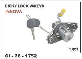 Dicky Lock w/keys Innova - Durable Metal Design, 4 Wheeler Compatibility | Warranty Included, Secure Key Access System
