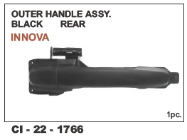 Outer Handle Assy Black Rear Innova LH/RH - Durable Plastic | Designed for 4-Wheeler Vehicles, Warranty Included, Ideal for Left and Right Hand Use