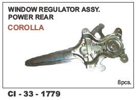 Window Regulator Assy Power Rear Corolla Lh/Rh Vehicle Type: 4 Wheeler