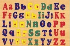Alphabets Uppercase Knob - Wooden, 9"x12" Inch | Colorful Puzzle For Fine Motor Skills & Learning Letters & Numbers In Multiple Languages