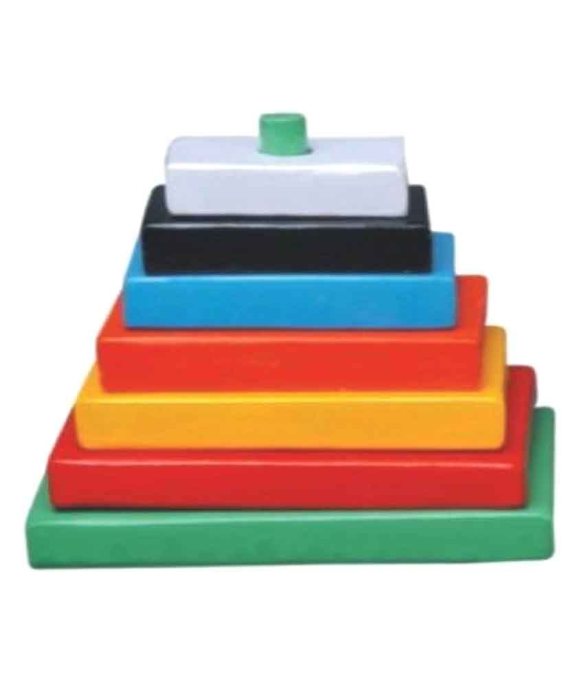Building Blocks & Construction - Wooden Building Cubes 9x5x13 Inches, Colorful Design, Enhances Patience, Problem Solving, And Fine Motor Skills