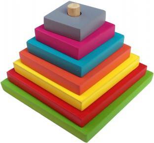 Building Blocks & Construction - Wooden Building Cubes 9x5x13 Inches, Colorful Design, Enhances Patience, Problem Solving, And Fine Motor Skills