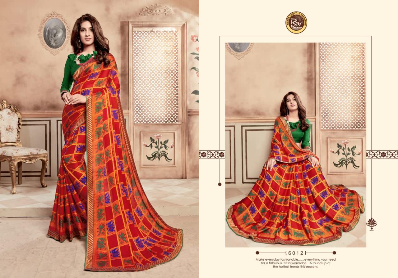 Rangoli Silk Lace Border Printed Saree With Blouse - Georgette Fabric, Printed Pattern, Suitable For All Seasons | Stylishly Versatile For Any Occasion