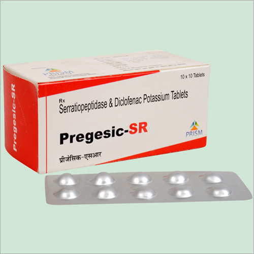 Serratiopeptidase And Diclofenac Potassium Tablets - 10x10 Box, 50mg & 10mg Dosage For Anti-Rheumatics, Anti-Inflammatory, Analgesics & Muscle Relaxants