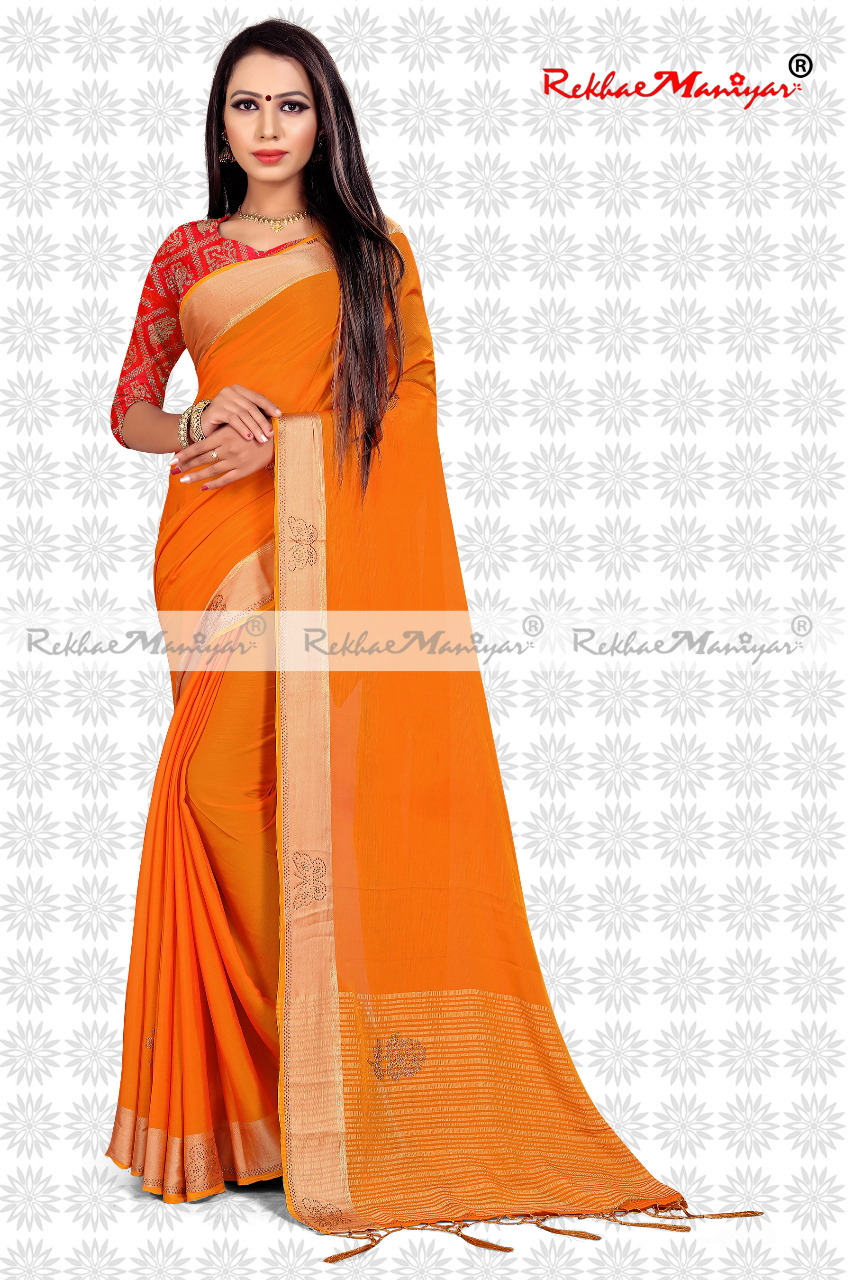 Art Silk Swarovski Diamond Work Saree With Blouse - Georgette Fabric, Stone Work, Bollywood Style | Suitable For All Seasons