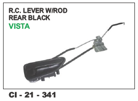 Rc Lever W/Rod Rear Black Vista LH/RH - Durable Metal, 4 Wheeler Compatible - Includes Warranty, Left/Right Hand Option, Sleek Black Finish