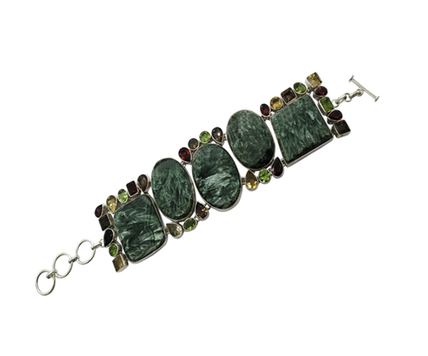 Fashion Pretty Multi Stone 925 Silver Bracelet