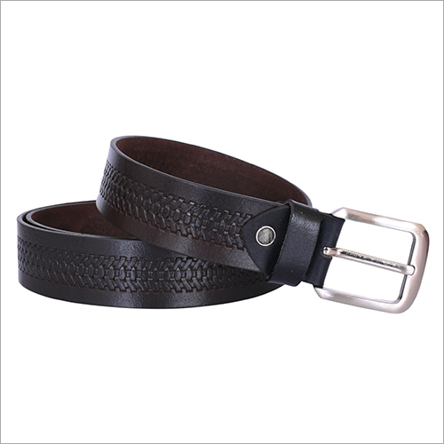 Black Leather Belt - Leather Material, 40-50 Inch Length, Brown Color | Formal Style, Metal Buckle Design for Men