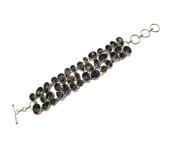 Fashion Nice Multi Stone 925 Silver Bracelet
