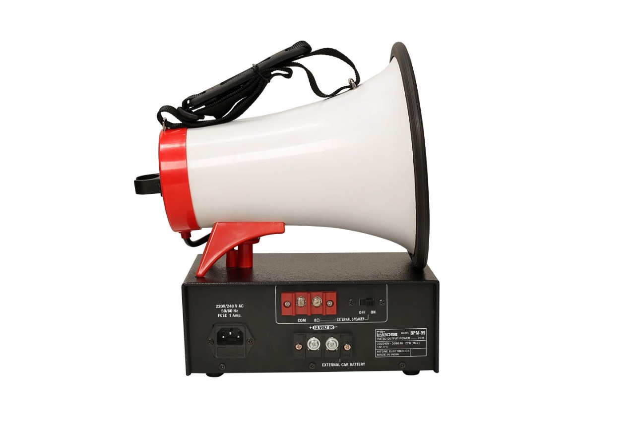 Pa Megaphone - 75 Watts, Compact Design & Excellent Sound Clarity, 100v Transformer With Power Tap Selection, Weather Resistant For Indoor & Outdoor Use