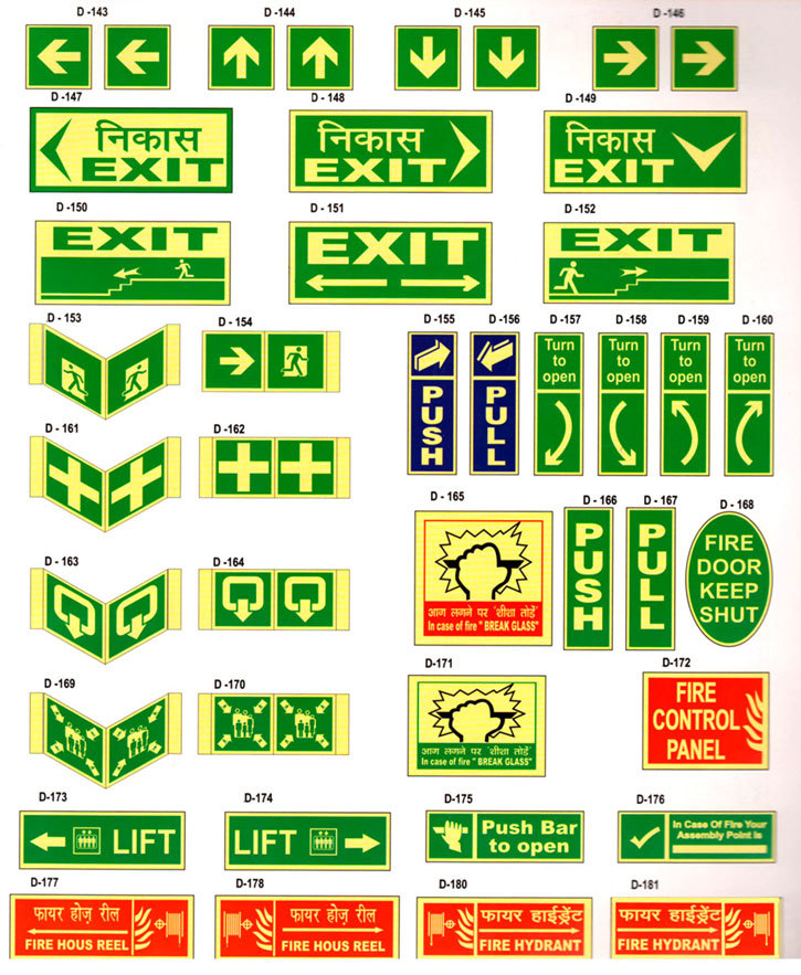 Fire Safety Signage And Direction Board Size: Customized