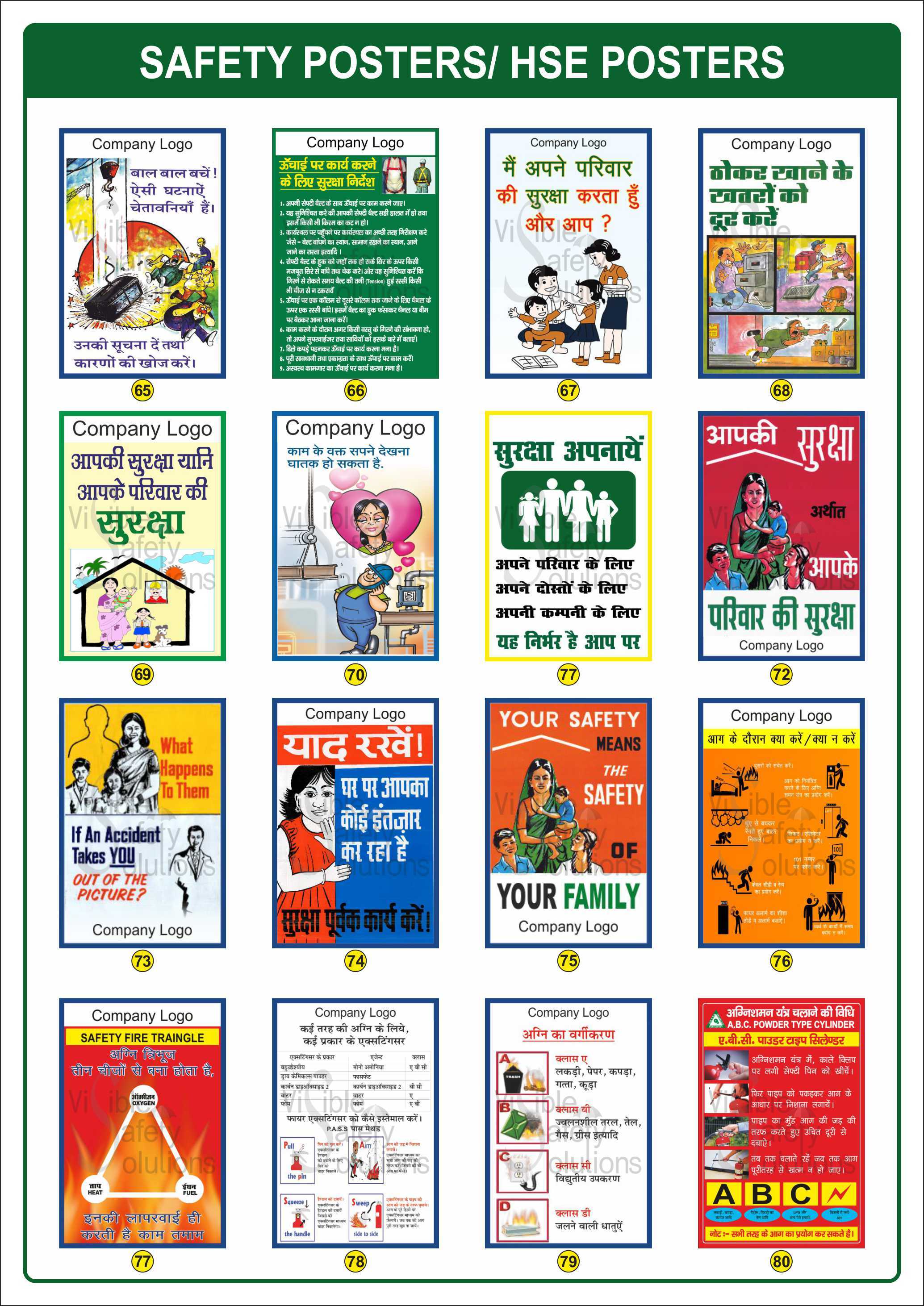Multicolor Printing Industrial Safety Posters