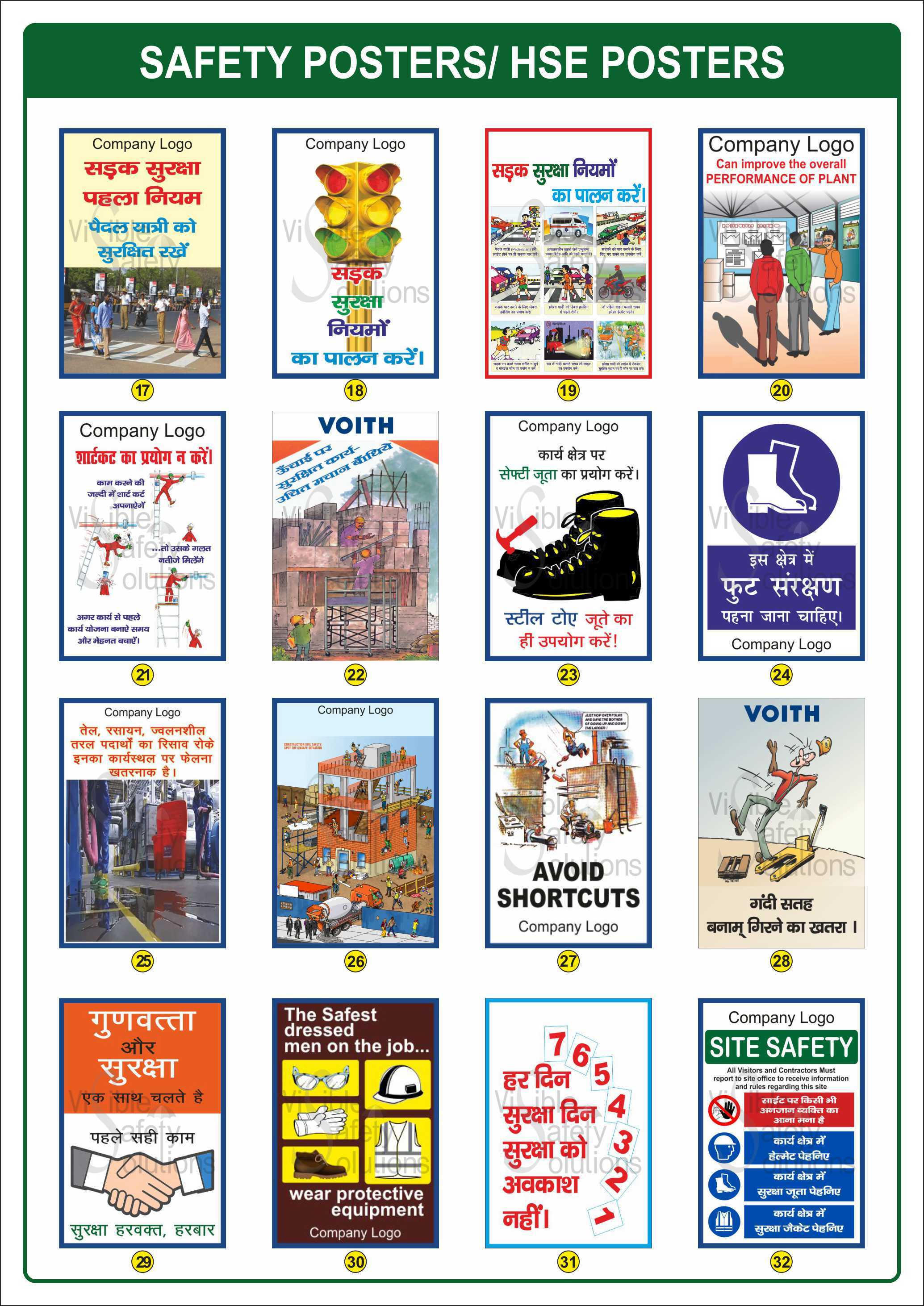 Multicolor Printing Industrial Safety Posters