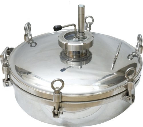 लाइट साइट ग्लास के साथ स्टेनलेस स्टील मैनहोल कवर सेक्शन का आकार: गोल