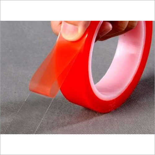 High Quality Double Sided Red Polyester Tape - Polyester Material, 50 m Length, 6mm to 48mm Width Options | Double-Sided, Pressure Sensitive Adhesive, 14 kg Elongation, 12-Month Shelf Life