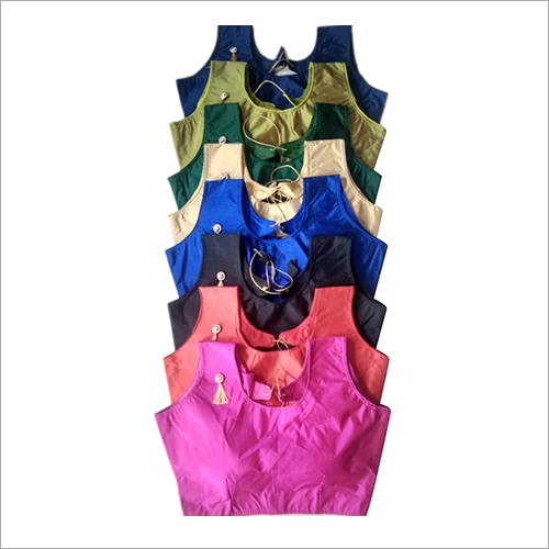 Sleeveless Lehenga Blouse - Plain Cotton Blend, Available in Different Colors | All-Season Wear, Quick Dry, Washable, No Fade, Dry Clean Only